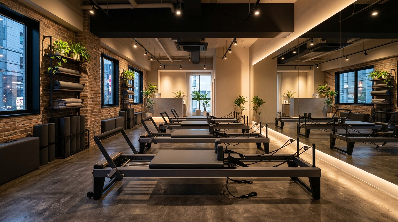 pilates K_smart(ピラティスKスマート)江古田店 のスタジオ内観・リフォーマーイメージ